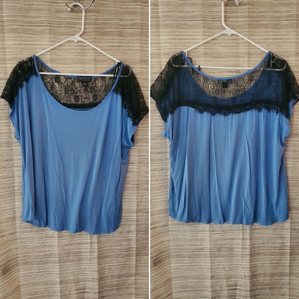 FINAL PRICE⬇️ F21 knit blouse with lace detail